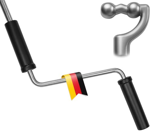 markiso Markisenkurbel 120 cm Verzinkt – Kurbel für Markise mit Kugelhaken/Kugelkopf – Kurbelgestänge verzinkter Stahl, Rostfrei, Ergonomische Griffe, Freilaufend für Leichte Bedienung