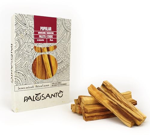 PALOSANTO - Palo Santo Räucherholz Popular Ayabaca aus Peru - 13 Holzstäbe 10cm - Natürliche Räucherstäbchen für Stressabbau und Meditation - Palo Santo Holz Wild Geerntet & Nachhaltig Gewonnen