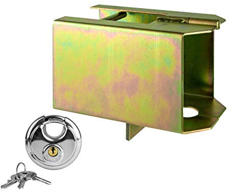 LAS 11801 Kastensicherung Anhängerschloss, mit Bügelschloss, abgeschrägte Ecken, Schwarz