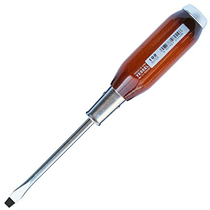 Vessel 100 WOOD 6 x 100 Flat Tip Tang de Thru Screw Driver 100 by Trusco 100–6