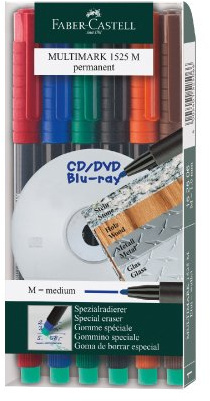 Faber-Castell 152506 - Permanentmarker MULTIMARK, Stärke: M, 6er Etui