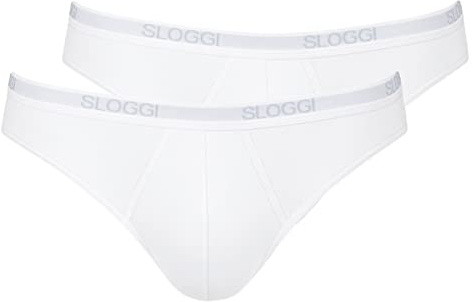 sloggi men Basic Mini 2p, Slip Uomo, Bianco (White), 7