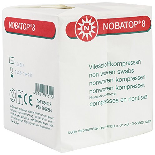 Nobatop 8 Non-Sterile Non-Woven Fabric Dressings 4-Ply Size: 10.0 cm x 10.0 cm (Pack of 100)