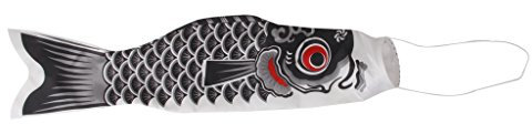 70cm Windsack Karpfen Flag Segelfisch Fischwind Streamer Schwarz