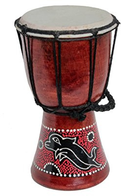 25cm Kinder Djembe Trommel Bongo Delfin Fair Trade Handarbeit