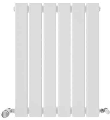 iBathUK Apex Wall Mounted Horizontal Single Slim Flat Panel Radiator, Steel 6-Column Hydronic Central Heating, High Thermal Output Design, Modern Designer Radiator in Matt White, 600x456mm