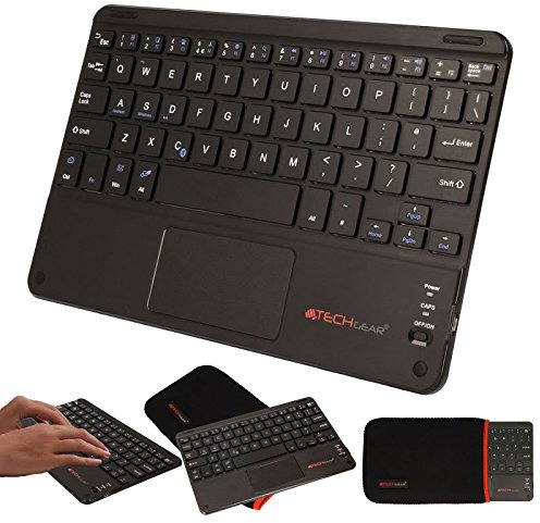 TECHGEAR [Active Strike Pro Slim Bluetooth Wireless UK QWERTY Keyboard with Mouse Touchpad for Asus ZenPad 10 (Included Keyboard Carry case)