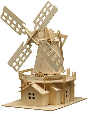 Pebaro- Siva Toys Moulin à Vent en Bois, Toys873, Multicolore, Moyen