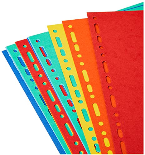 Exacompta 2112E Karton-Register Manila in Überbreite für DIN A4 MAXI aus Recyclingkarton 12-teilig volle Höhe 24 x 29,7 cm vollfarbig 2 x 6 Farben zur Ablage von Prospekthüllen Blauer Engel