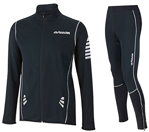 Airtracks Herren Winter Radtrikot Set Pro Windstopper - Thermo Fahrradhose Lang Pro + Thermo Fahrradtrikot Langarm Pro