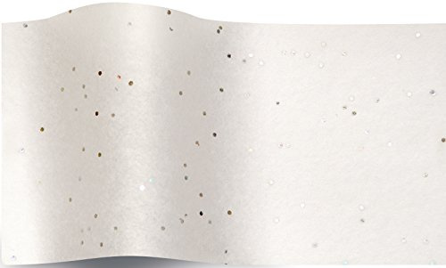 SatinWrap, carta da regalo di lusso, color oro su bianco con riflessi scintillanti, 5 fogli