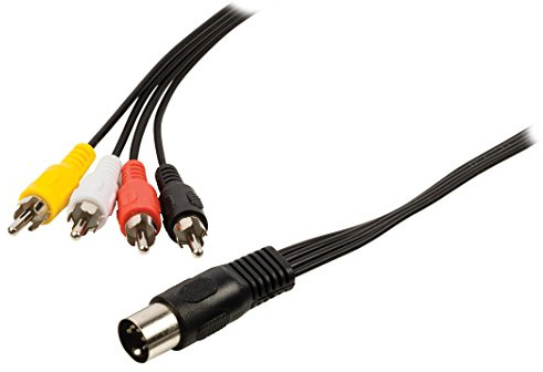 Valueline 1m 5 Pin Din Male to 4x RCA Male Din Audio Adapter Cable - Black