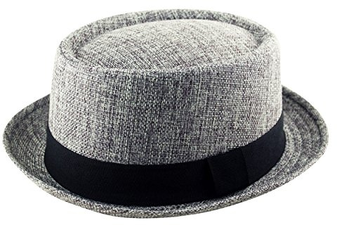 Vuxen Pork Pie Trilby Fedora Jute Hessian känsla hatt band unisex (Breaking Bad Heisenberg-stil)