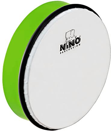 Nino Percussion Hand Drum Instrument - Mittelgroße Handtrommel für Kinder ab 3 Jahren - Durchmesser 8 Zoll (ca. 20 cm) - Kunststoff, Grün (NINO45GG)