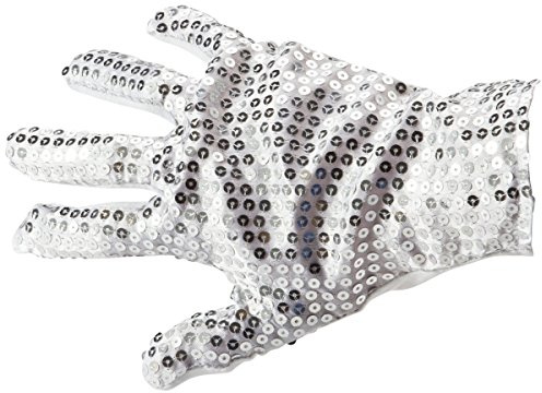 GOODS+GADGETS® Michael Jackson Handschuhe Pailletten Glitzer-Handschuh silber