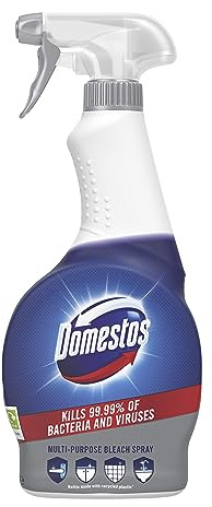 Domestos Bleach Multi-Purpose Cleaner Spray eliminates 99.99% of all bacteria and viruses disinfectant for hygienically clean surfaces 450 ml