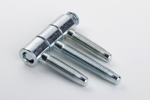 2 x Anuba-cerniera a bussola, cerniera a vite, bandella per porta, bandella per porta con controtelaio, metallo zincato bianco 16 mm