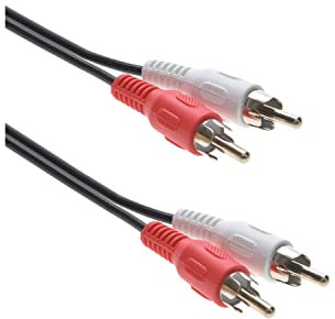 25 feet 2 RCA Male to Male Audio Cable (2 White/2 Red Connectors)