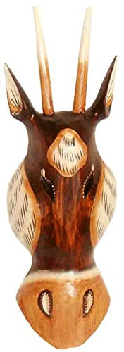 WORU Maske Antilope, Holz-Maske aus Bali, Wandmaske (30 cm)…