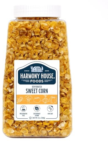 Harmony House Foods Dried Corn, whole (12 oz, Quart Size Jar) for Cooking, Camping, Emergency Supply, and More