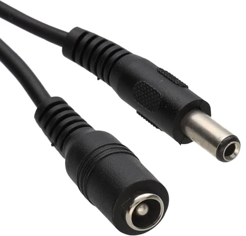 kenable DC Power Extension Cable 5.5mm x 2.5mm Male to Female Plug Socket Lead for CCTV Security Cameras 10m Black