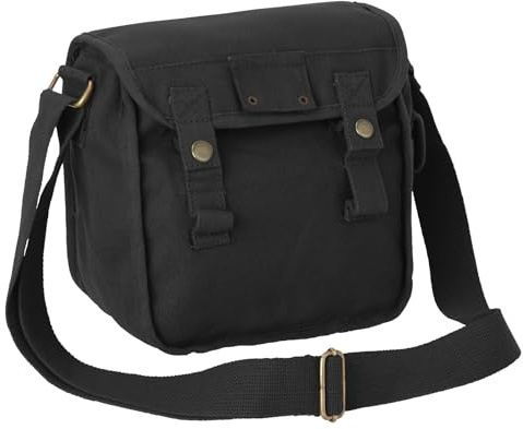 Small Cotton Canvas Side Bag - Black