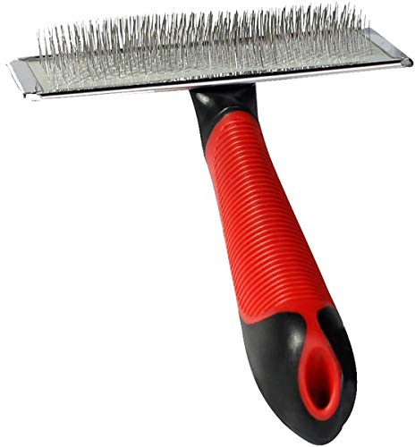 Karlie Professional Zupfbürste, Hundebürsten, L, Gummi, Rot/Schwarz, 18x11,5 m
