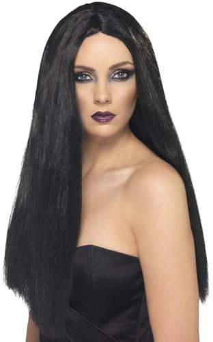 Smiffys Perücke Hexe, Schwarz, 60cm / 24inlang Halloween