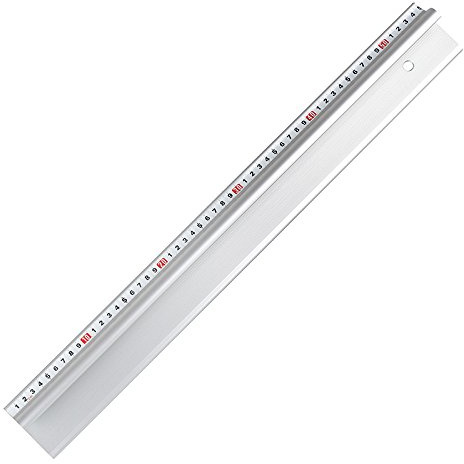 Nähwelt Flach Profi-Sicherheitslineal 105 cm, Aluminium (silber anodisiert), Robust mit Stahlverstärkung