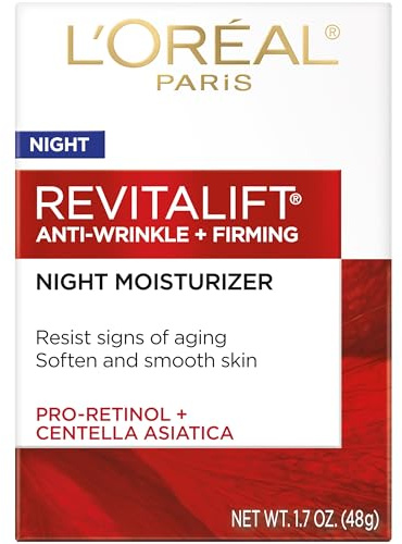 L'Oreal Paris, RevitaLift Anti-Wrinkle + Firming Night Cream Moisturizer 1.7 oz (Pack of 2)