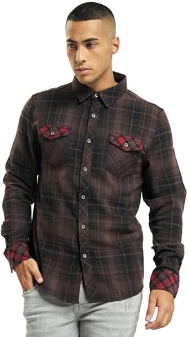 Brandit Checkshirt Duncan, Brunsvart, XL