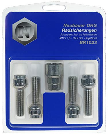 McGard BR1023 Addiebstahlsicherungsbolzen M12x1.5, Kugelsitz R12, Schaftlänge 39.9mm, Schlüsselweite 17mm /19mm