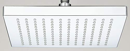 VeeBath 8 Square Rainfall Shower Head Large Rain Shower Head Adjustable with Swivel Ball Powerful High Pressure Top Spray Bathroom- 200x200mm, ABS-Chrome