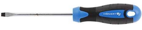 HÖGERT HT1S008 - Destornillador plano (5 x 100 mm), color azul y negro
