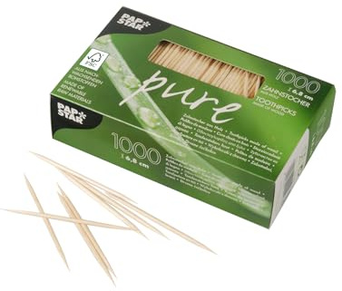 12000 Zahnstocher, Holz pure rund 6,8 cm (84846)