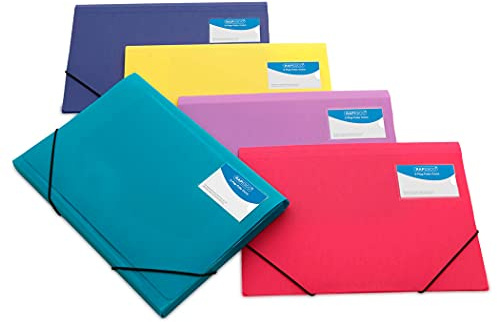 Rapesco 0720 Chemise Porte-documents à Trois Rabats, A4, Lot de 5
