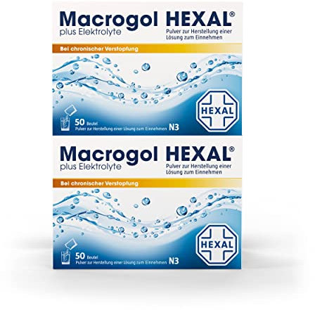 Macrogol HEXAL® plus Elektrolyte | 100 (2x50) Beutel | Wirksame Hilfe bei chronischer Verstopfung | Setzt den Darm sanft und effektiv in Bewegung