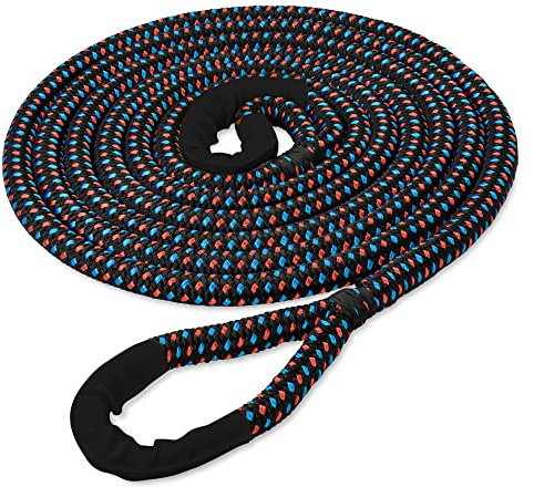 Seilflechter - Kinetisches Bergeseil, 8 Meter für Fahrzeuge bis 4,5 t, Ø 30 mm, 25% Seildehnung, Schwarz/Blau/Rot