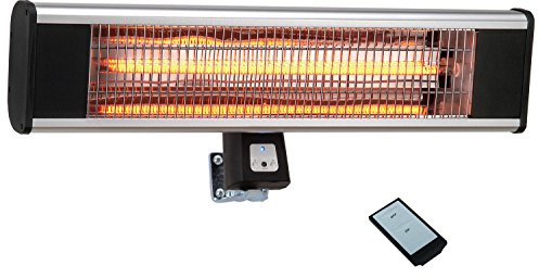 Traedgard® Infrarot-Elektro-Heizstrahler Helgoland | 65 cm Breit | 1800W Heizleistung | Schutzart IP24 (Spritzwassergeschützt) | mit Fernbedienung | Wandmontage für Garten Terrasse Balkon