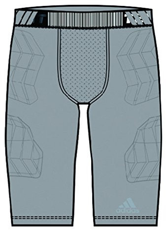 adidas Herren Basketball gepolsterte Techfit Shorts, Herren, Leichter Granit, XX-Large