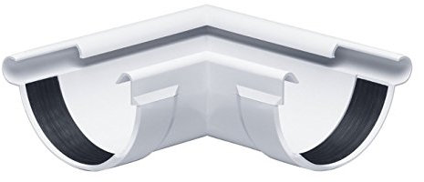 Rinnenwinkel NW 150, 90°, Weiß Wulst außen halbrund Kunststoff, Regenrinne, Dachrinne Weiß ST