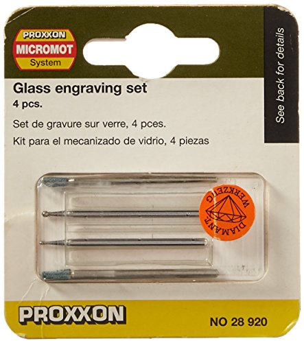 Proxxon 28920 Glasbearbeitungs-Set, 4 teiliger Satz, Grün / Silber