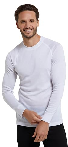 Mountain Warehouse Talus Mens Thermal Baselayer Top - Quick Drying Jumper, Easy Care, Long Sleeves, Sweater, Breathable, Lightweight & High Wicking White XL