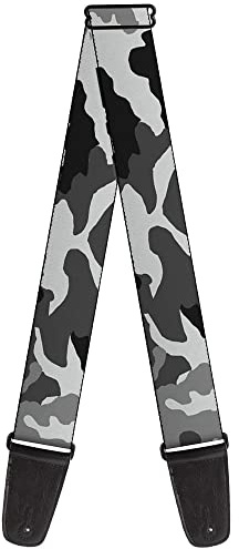 Buckle-Down Gitarrengurt, Camouflage-Weiß, 5,1 cm breit