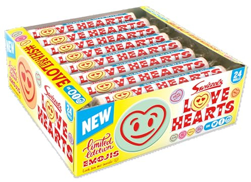 Swizzels Giant Love Hearts ,24 Count (Pack of 1)
