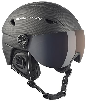 Black Crevice Erwachsene Skihelm Silvretta, mit Visier, Carbon schwarz, L