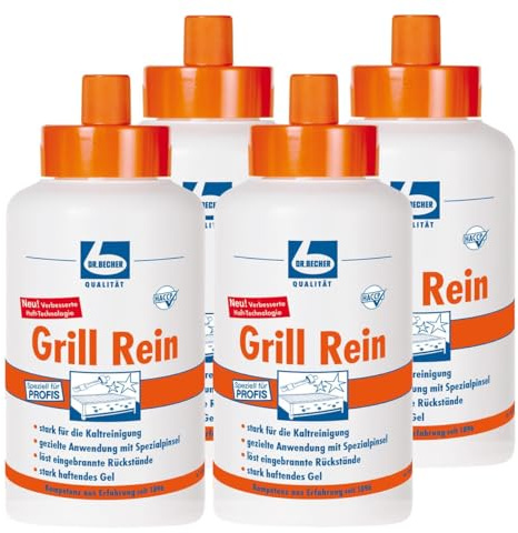 4x Dr. Becher Grill Rein für Grills, Fritteusen / 1 Liter