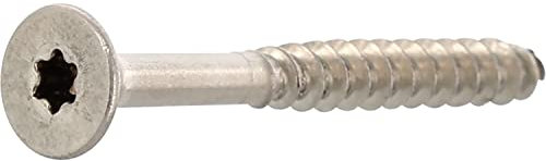 schrauben-direkt.com Edelstahlschrauben 4,5x50 mm, Torx A2, 200 Stück Spanplattenschrauben Niro