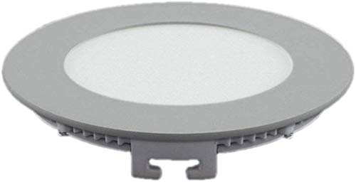 Faretto da incasso a LED, colore: argento, rotondo, Ø 12 cm, 6 Watt, bianco caldo