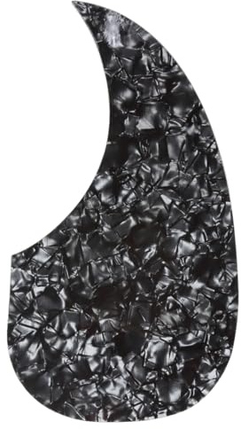 Musiclily Übergroße Teardrop Schlagbrett Selbstklebender Pickguard für Martin D28 Style Akustikgitarre, Black Pearl | Übergroße,Selbstklebender, für Martin D28 Style Folk Gitarre